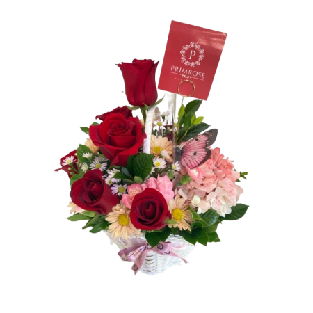 Canasta de 8 rosas