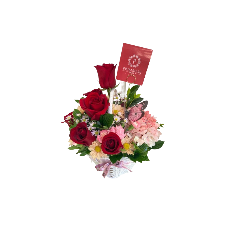 Canasta de 8 rosas