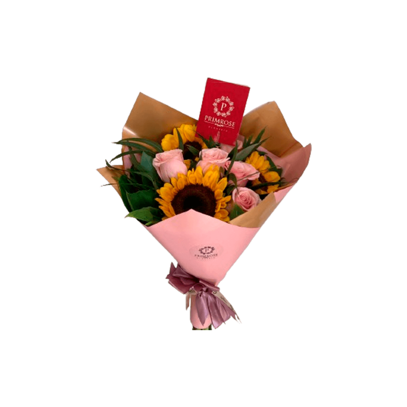Ramo de 6 Rosas y 3 Girasoles