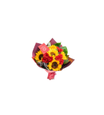 Ramo de 12 Rosas y  5 Girasoles