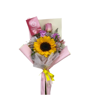 RAMO DE 1 ROSA Y 1 GIRASOL